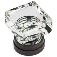 Cosmas Oil Rubbed Bronze Clear Glass Cabinet Knob 6578ORB-C