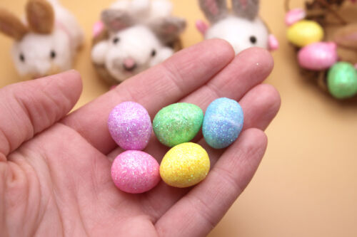 Miniature Easter Eggs 10 or 25 Pk of 2 cm & 3 cm Colored Glitter Foam Egg Decor - Picture 4 of 17