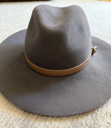 Rag & Bone Floppy Brim Wool Fedora Hat Taupe Gray LARGE $250 - Picture 4 of 6