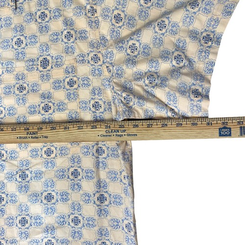 Box Office Island Men’s  Shirt XL Blue Peach Floral Geometric Short Sleeve Dad - Picture 6 of 9