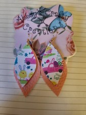 Easter themed faux leather earrings