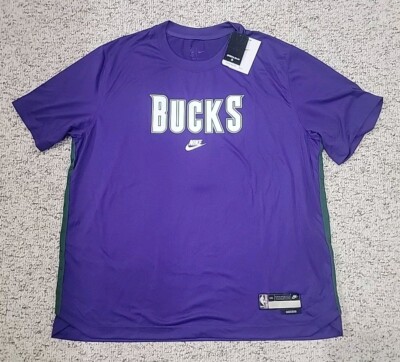 Nike Milwaukee Bucks Classic Edition Shooting Shirt DN9469-504 Men s Size XXL