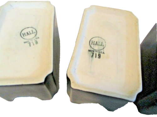 Vintage Hall Restaurant Ware Set of 4 Black Stoneware PACKET HOLDERS #719 MINT - Picture 4 of 4