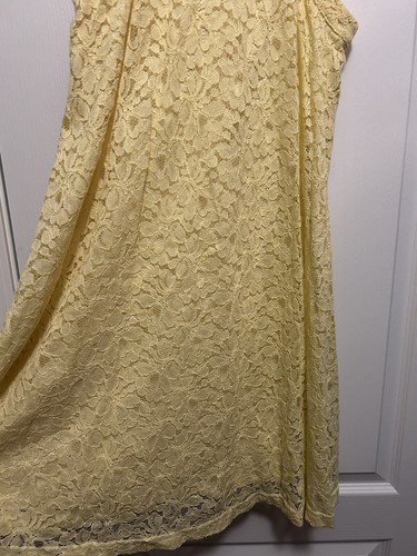 Betsey Johnson Dress Lace Yellow Sleeveless Lined Cotton Blend Women’s Size 2 - Picture 15 of 15