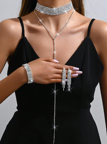R7 Diamante Choker with Bracelet & Earrings set 110 main image 1