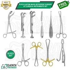 10 Pcs Custom Made Orthopedic Surgery Kit Surgical Instruments Set German Grade