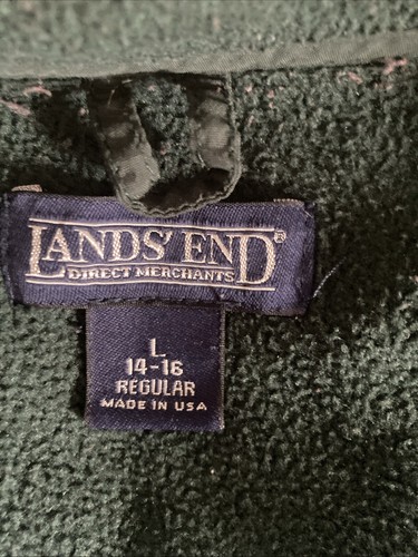 VTG Lands End Full Zip Green Polartec Fleece Jacket Women’s Sz Large 14 -16 - Picture 3 of 4