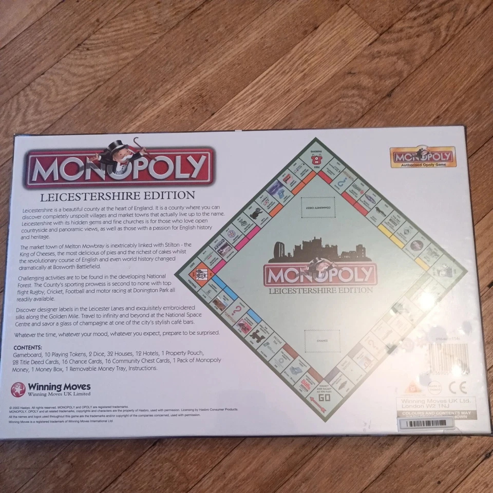 Monopoly Leicestershire Limited Edition Board Game Complete  Rare Box   - Image 2 of 4