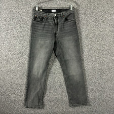 Levi's Women's Size 29x28 Gray Dark Wash 501 High Rise Straight Leg Jeans