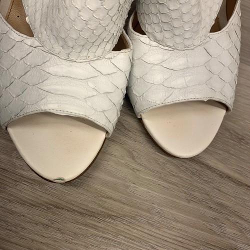 Alexandre Birman White Python Leather Slide Slip On High Heels Womens Size EU 39 - Picture 7 of 14