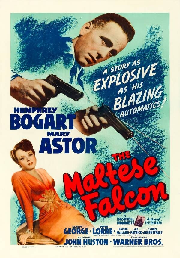 The Maltese Falcon 1941 Vintage Poster Print Movie Film 40s Humphrey Bogart