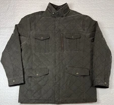Cripple Creek Jacket Mens L Green Gray Ranchwear Quilted Snap Cost Hunt Western