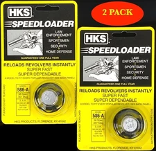HKS 586A Speedloader for 38/357 S&W 586, 686,581, 681, Ruger GP-100  *2 PACK*