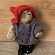 Vintage Jointed Plush Paddington 1994 Bear Plastic Boots Eden Toys Korea 5"