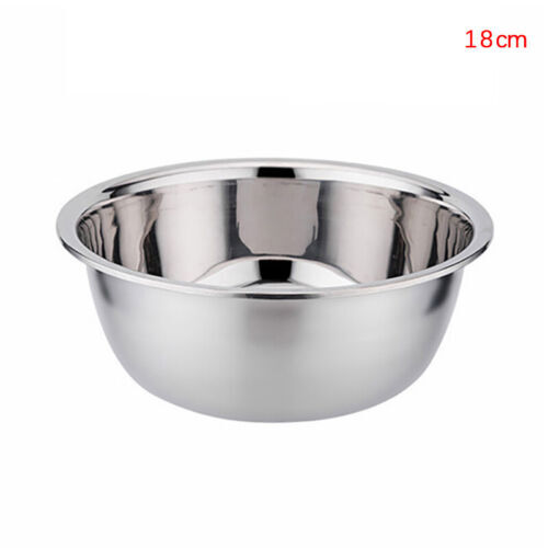 Stainless Steel Bowl DIY Cake Bread Salad Mixer Dinner Round Soup Rice Bowl FT - Bild 10 von 15