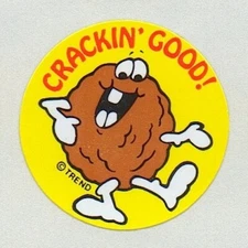 1980s Trend Scratch And Sniff Glossy Good Walnut Stinky Stickers Single with TM