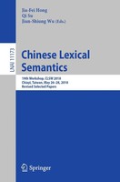 Chinese Lexical Semantics Jia-Fei Hong (U. A.) Taschenbuch Xiv Englisch 2018