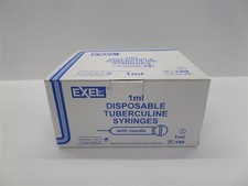 Box Of 100 Exel 1ml Luer Slip Tip Syringe W/25G X 5/8" With Tip 210811 