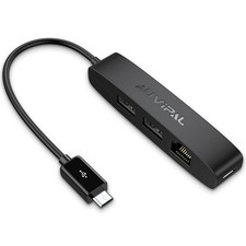Micro USB Ethernet Adapter 3-in-1 2 USB Ports 1 RJ45 Port Black for Fire TV