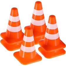 7 Pcs Small Toys Traffic Cones Mini Construction Theme Miniature Safety Ornament