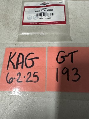 ONE NEW Genuine Briggs & Stratton Nos 715155 Float Needle NLA Factory Sealed Pkg
