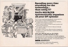 Data Sources 1985 Vintage Print Ad Technology DP Options Illustration