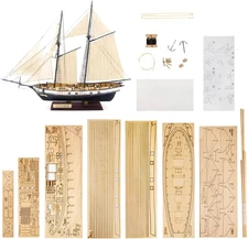 Wooden Ship Model Building Kit - 1/130 Harvey 1847 Sailboat Model for Collect...