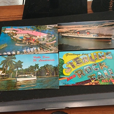 Postcard Set 4 Posted 1960's Signed Ft Lauderdale,and Illinois