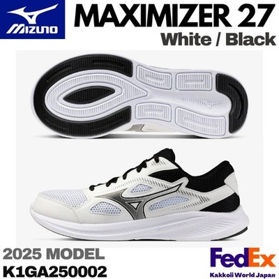 MIZUNO シューズ ホワイト ブラック Mizuno Running Shoes MAXIMIZER 27 White/Black K1GA250002 2025