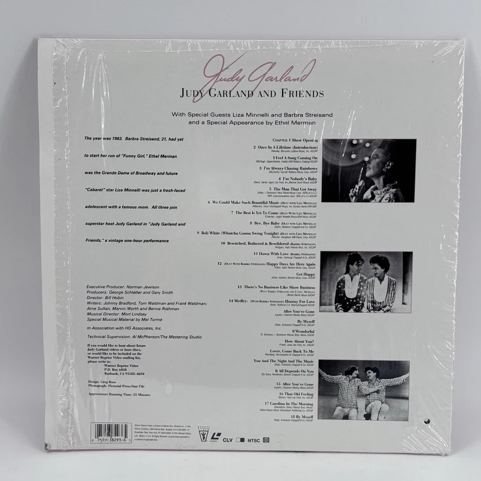JUDY GARLAND AND FRIENDS Laserdisc 1991 Liza Minnelli Barbra Streisand  - Image 2 of 2