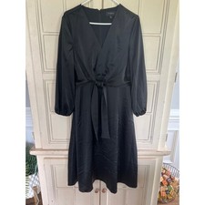 NWT Banana Republic size 8 black satin midi dress