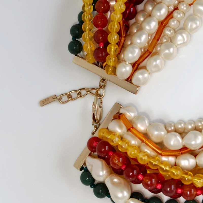 Collar llamativo de 22" Zara con cuentas múltiples hebras elegante para mujer fiesta vacaciones joyería Foto 3 de 4
