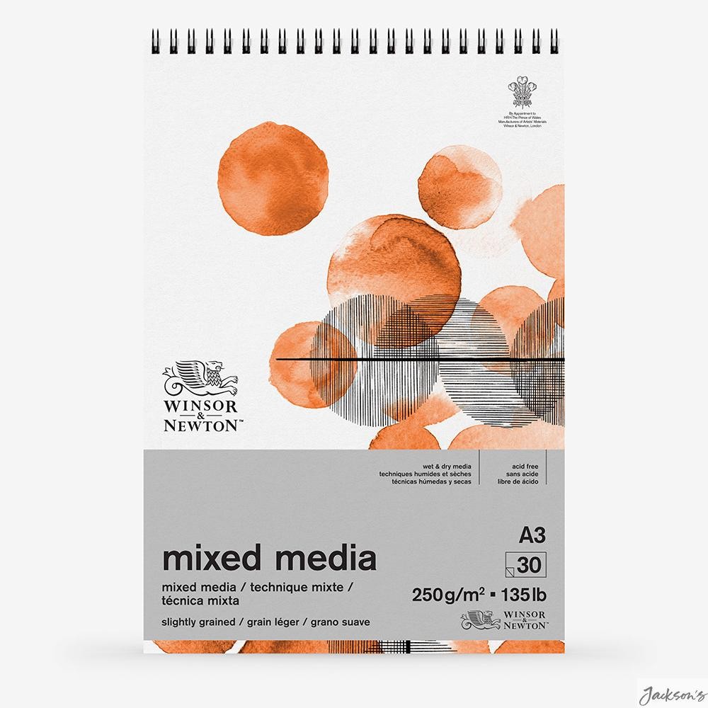 Winsor & Newton Mixed Media Pad Acid-Free Paper A3 250gsm 30 Sheets Art Use