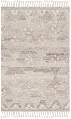 Natural Kilim Collection Accent Rug - 2' x 3', Natural & Ivory, Handmade Moro...
