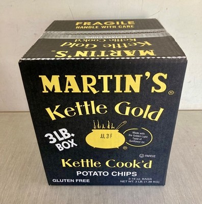 Martins Martin's Kettle Gold / Kettle Cook'd Potato Chips 3-Bag Plain Box