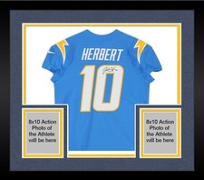 Framed Justin Herbert Los Angeles Chargers Signed Powder Blue Nike Elite Jersey