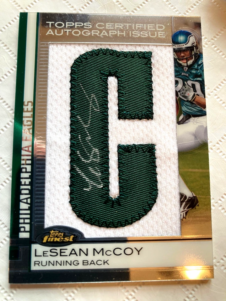 2009 Topps Finest LeSean McCoy Jumbo Jersey RPA /49 Auto Autograph Eagles Pitt - Image 2 of 3
