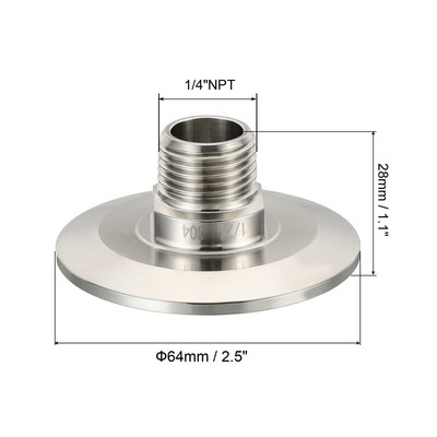1 Stück 2 5 Zoll NPT Stecker 304 SS Tri Clamp Fitting für Getränke