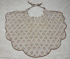 Vintage Apron MCM Homemade Brown Scalloped Edge Retro Kitchen Waist Apron