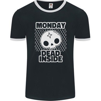 Monday Dead Inside Work Skull Herren T-Shirt Ringer Slim FotL