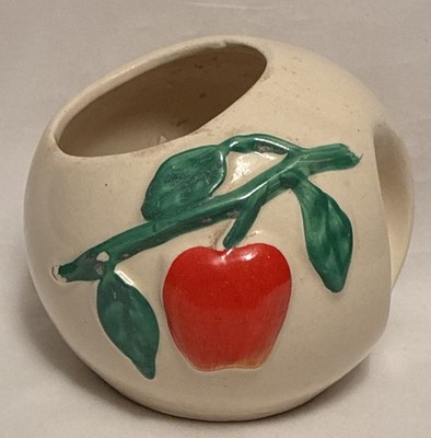 USA Pippin Apple Sugar Bowl 1940s Vintage Farmhouse Apple Kitchen Decor No Lid