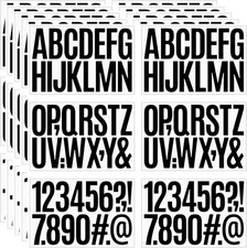480 Pcs Waterproof 3" Vinyl Alphabet Number Stickers - 3 Inch, Black
