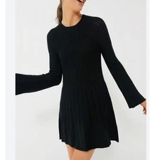 Pomander Place Sz S Adi Sweater Dress Black Fit & Flare Stretch Edgy Minimalist