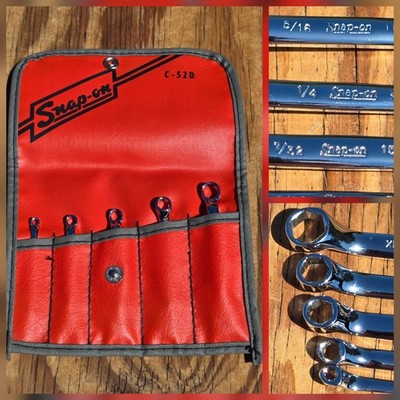 Snap-on 5pc Mini Offset Double Box 6 Point Wrench XI Set w/Pouch C-52D Underline