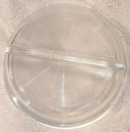 VG Vintage 10"x3" PYREX Split/Divided ROUND GLASS Casserole Dish LID Replacement