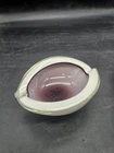 Vintage Murano Handblown Shell Form Art Glass Bowl Ashtray White Purple
