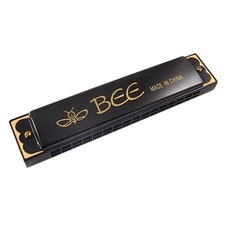 Muscial Instrument Double Row 32 Hole Black Metal Bee Harmonica Mouth Organ