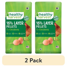 (2 Pack) Healthy Harvest 16% Layer Pellets Fe...