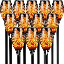 LED Flickering Solar Lights Flame Torch Outdoor Landscape Garden Yard Lawn Lamp