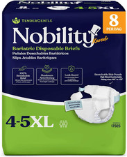 4-5xl Adult Diapers for Women and Men - 8 Bariatric Disposable Briefs with Ta...